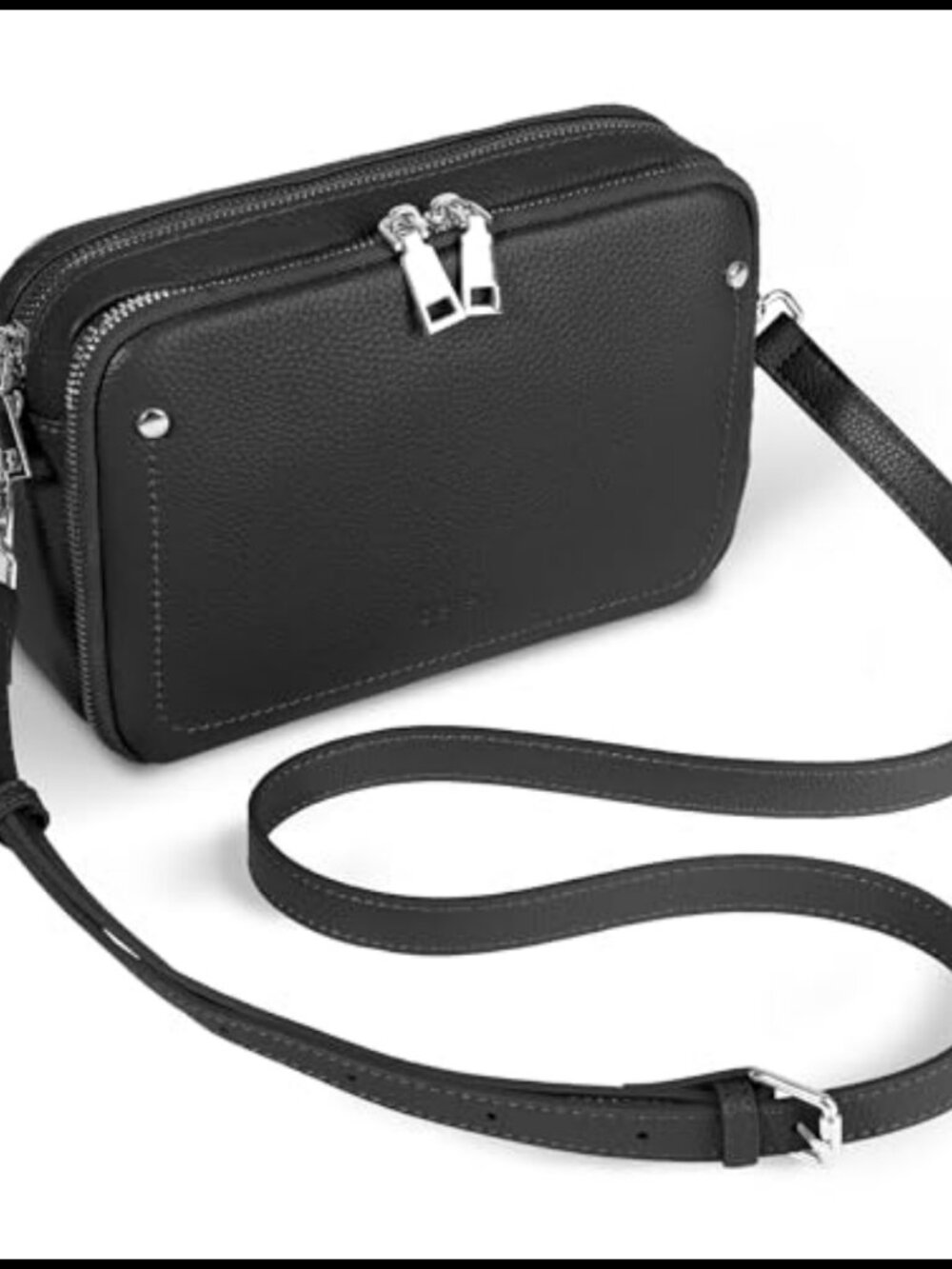 Genuine Pebbled Leather Crossbody Bag RFID Wallet Purse Travel